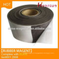 Anisotropic rubber magnet rolls with adhesive